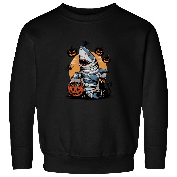 Discover Spooky Shark Mummy and Black Cat Trick-or-Treat Sweatshirts