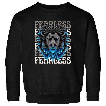 Discover Black Blue Illustrative Fearless Sweatshirts