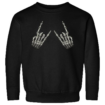 Discover Rock On Rock Star Skeleton Hands Rocker Halloween Sweatshirts