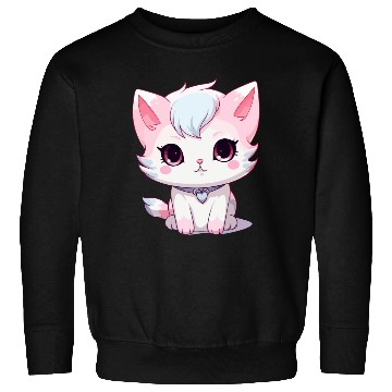 Discover Anime kawaii kitty, cute cat and neko Sweatshirts