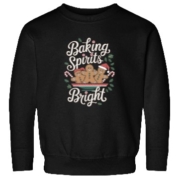 Discover Baking Spirits Bright Holiday Gingerbread and Cand Sweatshirts