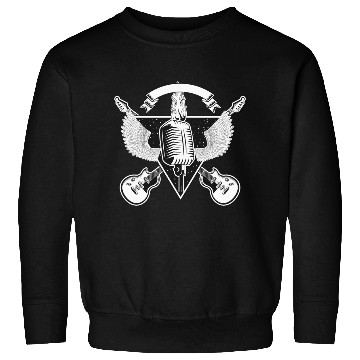 Discover Rock and Roll vintage guitar and microphone Retro Sweatshirts