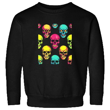 Discover Neon Pop Punk Skull Pattern Sweatshirts