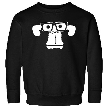 Discover Smart nerd monkey head horn-rimmed glasses geek Sweatshirts