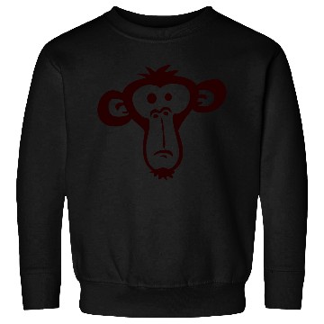 Discover Sad Confused Monkey Head Funny Bored Primate Face Sweatshirts