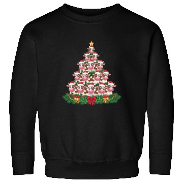 Discover Cow Christmas Tree Funny Cow Lover Cow Xmas Sweatshirts