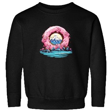 Discover Japan Sakura Blossom Mount Fuji Donut Sweatshirts