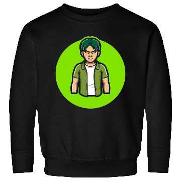 Discover Green Angry Boy Gaming Mascot Avatar Sweatshirts
