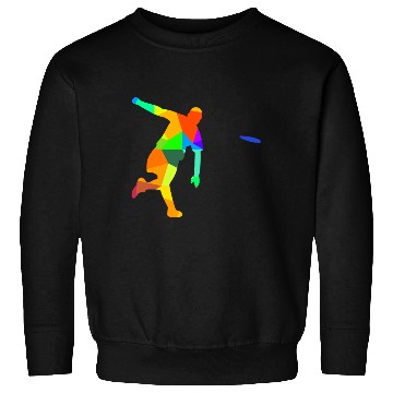 Discover Ultimate Frisbee Rainbow Colors Polygon Sport Sweatshirts