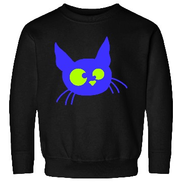 Discover Crazy Cat Squinting Funny Eyes Grimace Fun Cartoon Sweatshirts
