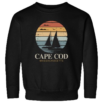 Discover Cape Cod Vintage SunsetMassachusetts Sailing Sweatshirts