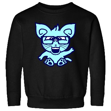 Discover Nerd Cat Horn-rimmed Glasses Geek Smart Kitten Fun Sweatshirts