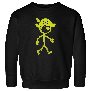 Discover Pirate Stick Figure Sweatshirts Distressed Yellow