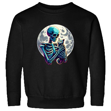 Discover Skeleton Cute Cat Skull Kitty Halloween Sweatshirts