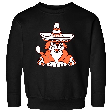 Discover Sombrero Hat Cat Funny Cool Mexican Culture Kitten Sweatshirts