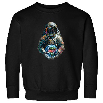 Discover An astronaut holds the planet in his hands Sweatshirts