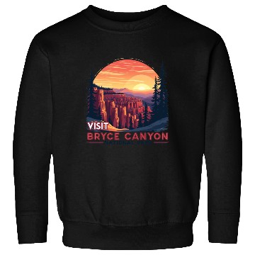 Discover Bryce Canyon National Park Retro Illustraion V 01 Sweatshirts