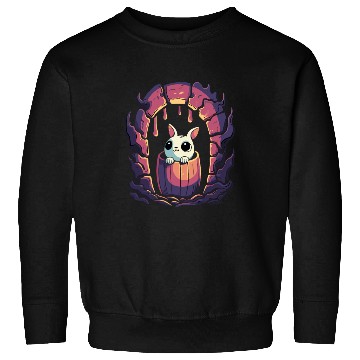Discover Cute Dungeon Bunny in a Barrel Sweatshirts