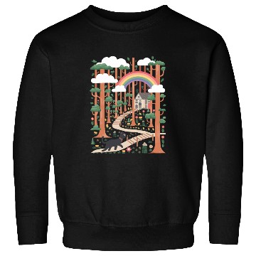 Discover Cottagecore Serene Forest Rainbow Path Sweatshirts