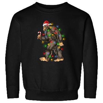 Discover Bigfoot Sasquatch Yeti Candy Cane Christmas Sweatshirts