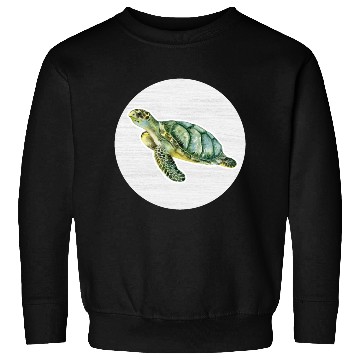 Discover Green Turtle Watercolor Drawing Sweatshirts
