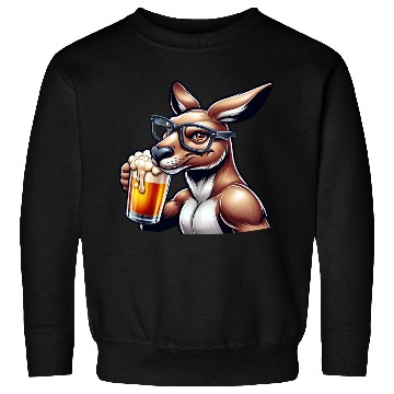 Discover Kangaroo with Glasses Drinking Beer Sweatshirts