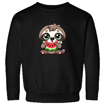 Discover Sloth with watermelon cartoon summer vibes Sweatshirts