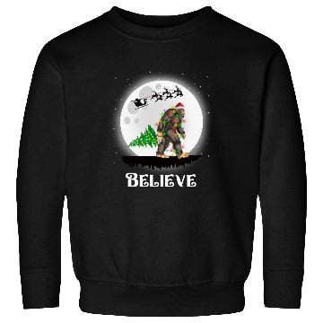 Discover Bigfoot Christmas Tree Lights Believe Sasquatch Sweatshirts