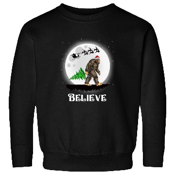 Discover Bigfoot Christmas Tree Lights Believe Sasquatch Sweatshirts