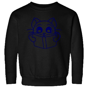 Discover Nerd Cat Reads Novel Book School Reading Learning Sweatshirts