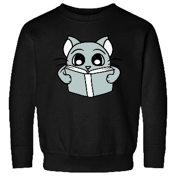 Discover Nerd Cat Reads Novel Book School Reading Learning Sweatshirts