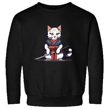 Discover Pixel Samurai Cat Warrior Sweatshirts