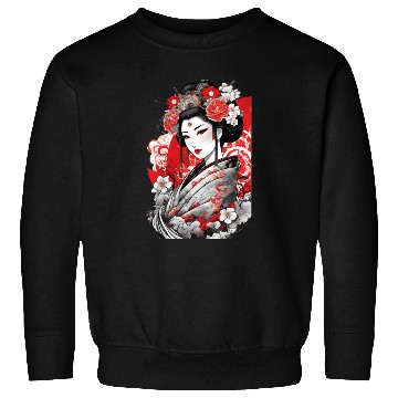 Discover Elegant Geisha with Floral Kimono Sweatshirts