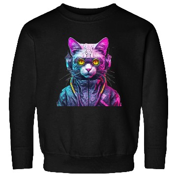 Discover Cyberpunk Cat Warrior Sweatshirts