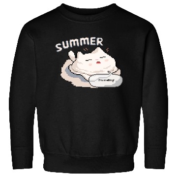 Discover Pixel Summer Melting Cat Sweatshirts