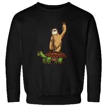 Discover Slothy Napping Sloth Riding Turtle Chilling Sloth Sweatshirts