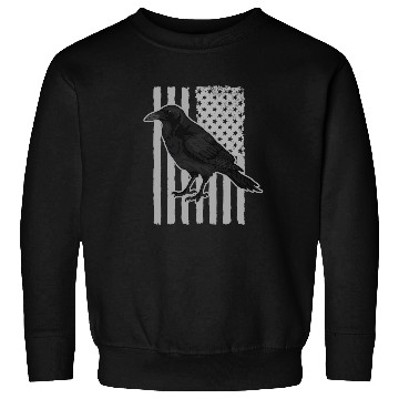 Discover Crow Black US Flag Crows Lover Sweatshirts