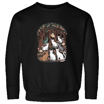 Discover Cottagecore Cats in enchanting Forest Sweatshirts