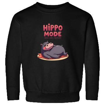 Discover Hippo Mode: Nap, Eat, Repeat. Sweatshirts