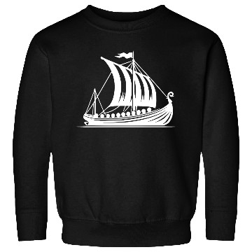Discover Dragon Boat With Sail Viking Style Design Sweatshirts
