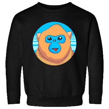 Discover Monkey Lover Cute Snub Nosed Monkey Face Sweatshirts