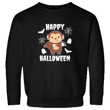 Discover Monkey Happy Halloween Pumpkin Bat Costume Sweatshirts