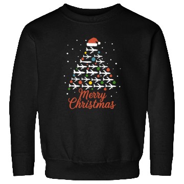 Discover Merry Christmas Airplane Tree Vacation Sweatshirts