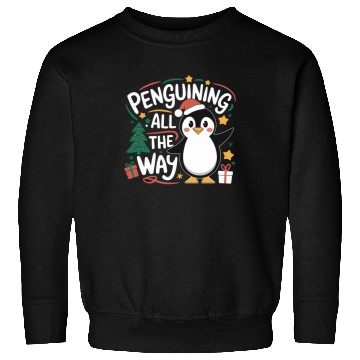 Discover Penguining All The Way Penguin Christmas Joyful Sweatshirts