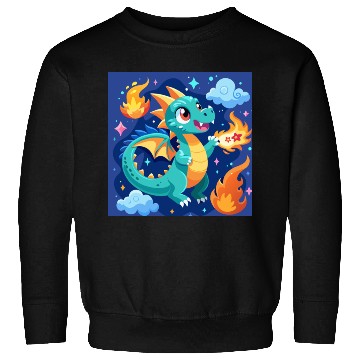Discover "Whimsical Dragon: Fire-Breathing Fantasy Fun" Sweatshirts