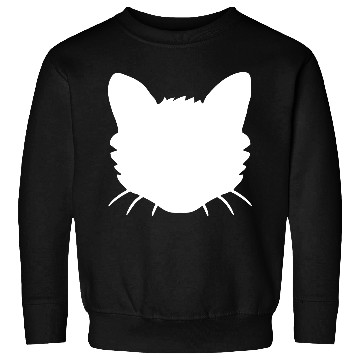 Discover Cat Face Silhouette Kitten Head Outline Outline Sweatshirts