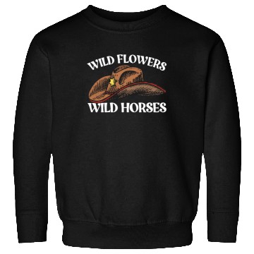 Discover Wild Flowers Wild Horses Cowboy Hat Women's Sweatshirts