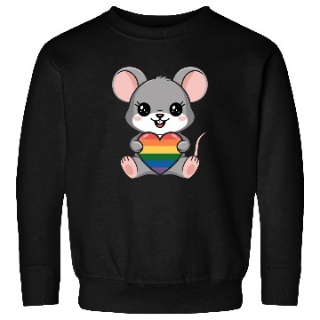 Discover LGTBQ Cute Mouse Holding Rainbow Heart Sweatshirts