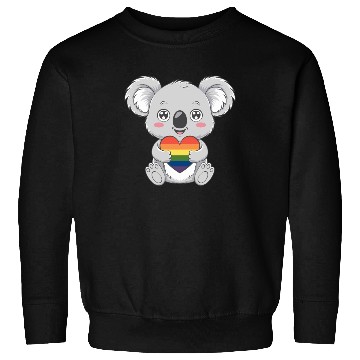 Discover Cute Koala Holding Rainbow Heart LGTBQ Pride Sweatshirts