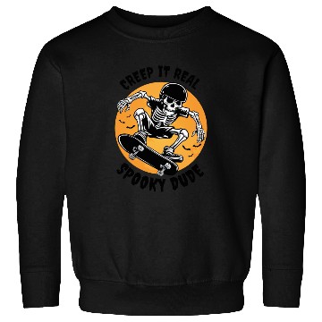 Discover Funny Halloween Design Skeleton Skateboarder Sweatshirts